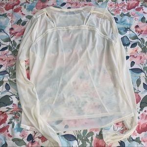 White mesh lulu long sleeve top size 8